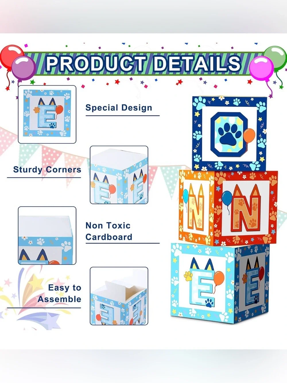 Bluey Themed 1st Bday Decoration Boxes